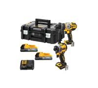 Dewalt DCK2052E2T 18v XR Brushless Powerstack Combi Drill+ Impact Driver + Batt