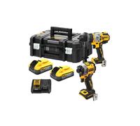 Dewalt DCK2052H2T 18v XR Brushless Powerstack Combi Drill+ Impact Driver + Batt