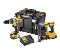 DeWalt DCK229P2T 18v XR Cordless Brushless Combi Drill and SDS Drill Kit 2 x 5ah Li-ion Battery Charger Case