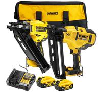 DeWalt DCK246P2T 18v XR Cordless Brushless Nail Gun Twin Pack 2 x 5ah Li-ion Charger Case