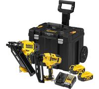 DeWalt DCK246P2T 18v XR Cordless Brushless Nail Gun Twin Pack 2 x 5ah Li-ion Battery Charger Case
