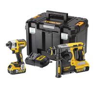 DeWalt DCK2532P2 XR Brushless Twin Pack 18V - Professional 2-Piece Power Tool Kit with 2 x 5.0Ah Li-ion Batteries & TSTAK Case