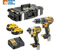 DeWalt DCK266 18v XR Cordless Brushless Combi Drill and Impact Driver 2 x 5ah Li-ion Battery Charger Case