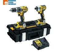 DeWalt DCK266 18v XR Cordless Brushless Combi Drill and Impact Driver 2 x 5ah Li-ion Battery Charger Case