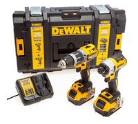 Dewalt Dck266P2 18V Xr Combi Drill & Impact Driver Twin Pack (2 X 5.0Ah Batteries) In Toughsystem
