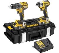 DeWalt DCK266P2 18v XR Cordless Brushless Combi Drill and Impact Driver ToughSystem Kit 2 x 5ah Li-ion Battery Charger Case