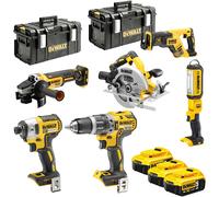 DeWalt DCK623P3 18v XR Cordless Brushless 6 Piece Power Tool Kit 3 x 5ah Li-ion Charger Case