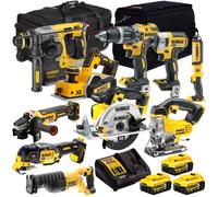 Dewalt DCKT4T10P4B 18V XR 10 Piece Power Tool Kit 3 x 5.0Ah Battery Charger Bag