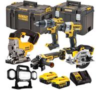DeWalt DCKT4T6P10 18V 6 Piece Power Tool Kit 2 x 5.0Ah Battery & Toughsystem Box