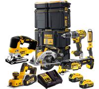 DeWalt DCKT4T6P5 18V 6 Piece Power Tool Kit 2 x 5.0Ah Battery & Toughsystem Box
