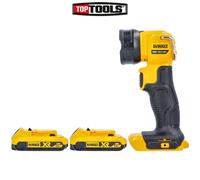 DeWalt DCL040 18V li-ion XR Cordless LED Pivot Torch With 2 x 2.0Ah Batteries [EEK: N/A]
