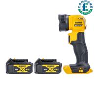 DeWalt DCL040 18V li-ion XR Cordless LED Pivot Torch With 2 x 4.0Ah Batteries