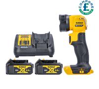 DeWalt DCL040 18V li-ion XR LED Pivot Torch With 2 x 4.0Ah Batteries & Charger