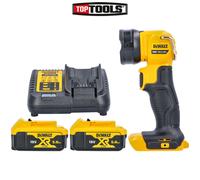 DeWalt DCL040 18V li-ion XR LED Pivot Torch With 2 x 5.0Ah Batteries & Charger [EEK: N/A]