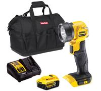 Dewalt DCL040N 18V XR Li-ion LED Pivot Light/Torch 1 x 5.0Ah Battery Charger Bag