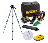 Dewalt Dcle34021D2 Xr Compact Cross Line Green Laser 18V 2X2.0Ah Li-Ion + Tripod