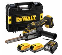 DeWalt DCM200E2T 18V XR Band File with 2x 1.7Ah Powerstack Batteries & TStak Cas