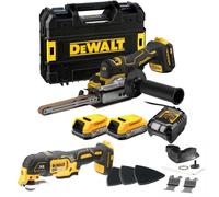 Dewalt DCM200E2T 18v XR Cordless Brushless Bandsaw Sander + DCS355N Multi Tool