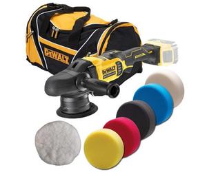 Dewalt Dcm848N 18V Brushless Dual Action Polisher 125mm Bare + 6Pc Polishing Kit