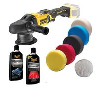 Dewalt Dcm848N 18V Brushless Dual Action Polisher 125mm Pads + Meguiars Car Care