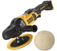 Dewalt Dcm849N 18V Brushless Xr Rotary Polisher 180mm Bare + Round Wool Bonnet