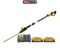 DeWalt DCMPH566 18V XR Pole Hedge Trimmer 3.35m + 2 x 1.7Ah Batteries & Charger