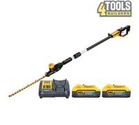 DeWalt DCMPH566 18V XR Pole Hedge Trimmer 3.35m + 2 x 5.0Ah Batteries & Charger