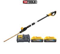 DeWalt DCMPH566 18V XR Pole Hedge Trimmer 3.35m + 2 x 5.0Ah Batteries & Charger