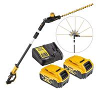 Dewalt DCMPH566P2 18v XR Brushless Pole Hedge Trimmer 55cm Long Reach 3.35m 5ah