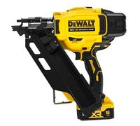 Dewalt DCN930P2 18 Volt Cordless Nailer (90 mm) (for Standard Paper and Wired D-Head Nails, Magazine Angle 30°-34°, 2X 18 Volt / 5 Ah Li-Ion Batteries and Charger, Transport Case)
