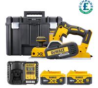 DeWalt DCP580N 18V XR Brushless Planer With 2 x 5Ah Batteries, Charger & Case