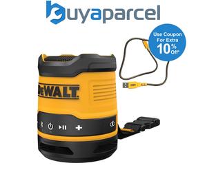Dewalt DCR009 Rechargeable Compact Bluetooth Speaker Range + USB-A USB-C Cable