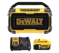 DeWalt DCR011 10.8v/18v/54v Bluetooth Speaker with 1 x 5.0Ah Battery & Charger