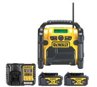 Dewalt Dcr020 18V Xr Cordless Compact Digital Dab+ Jobsite Radio With 2 X 4Ah Batteries & Charger