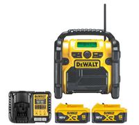 Dewalt Dcr020 18V Xr Cordless Compact Digital Dab+ Jobsite Radio With 2 X 5.0Ah Batteries & Charger