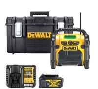 Dewalt Dcr020 18V Xr Cordless Compact Digital Dab Radio With 1 X 4Ah Battery, Charger & Ds300 Case (Without Inlay)