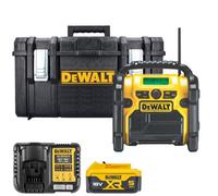 Dewalt Dcr020 18V Xr Cordless Compact Digital Dab Radio With 1 X 5Ah Battery, Charger & Ds300 Case (Without Inlay)