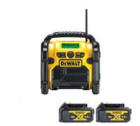 Dewalt Dcr020 18V Xr Cordless Compact Digital Dab Radio With 2 X 4Ah Batteries