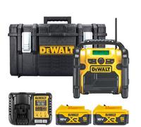 Dewalt Dcr020 18V Xr Cordless Compact Digital Dab Radio With 2 X 5Ah Batteries, Charger & Ds300 Case( Without Inlay)
