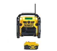 DeWalt DCR020 18V XR DAB+ Compact Digital Jobsite Radio with 1 x 5Ah Battery