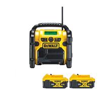 DeWalt DCR020 18V XR DAB+ Compact Digital Jobsite Radio with 2 x 5Ah Batteries