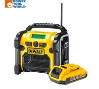 DeWalt DCR020KIT1 10.8 / 14.4 / 18v XR Li-Ion DAB+ Compact Radio Inc 1x 18v 2...