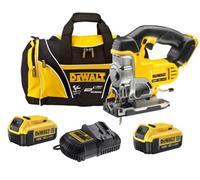 Dewalt Dcs331M2 18V Xr Cordless Jigsaw + 2 X 4.0Ah Battery Charger + Bag