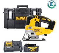 Dewalt DCS334 18V BL Top Handle Jigsaw + 1 x 4Ah Batt , Charger &1.0 DS300 Case