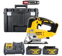 DeWalt DCS334 18V Brushless Top Handle Jigsaw + 2 x 4Ah Batteries, Charger &Case