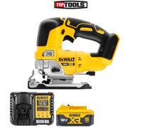 DeWalt DCS334 18V Brushless Top Handle Jigsaw With 1 x 5.0Ah Battery & Charger