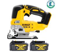 DeWalt DCS334 18V XR Brushless Top Handle Jigsaw With 2 x DCB182 4.0Ah Batteries