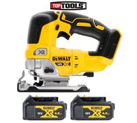 DeWalt DCS334 18V XR Brushless Top Handle Jigsaw With 2 x DCB182 4.0Ah Batteries