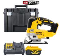 DeWalt DCS334N 18V Brushless Top Handle Jigsaw + 1 x 5Ah Battery Charger in Case