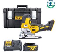 Dewalt DCS335 18V XR Brushless Grip Jigsaw With 1 x 4Ah Battery, Charger & Case